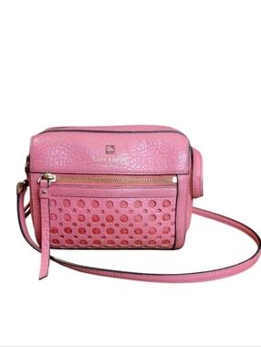 Kate Spade LooLoo Perri Lane Bubbles Leather Crossbody Bag in Peony Pink